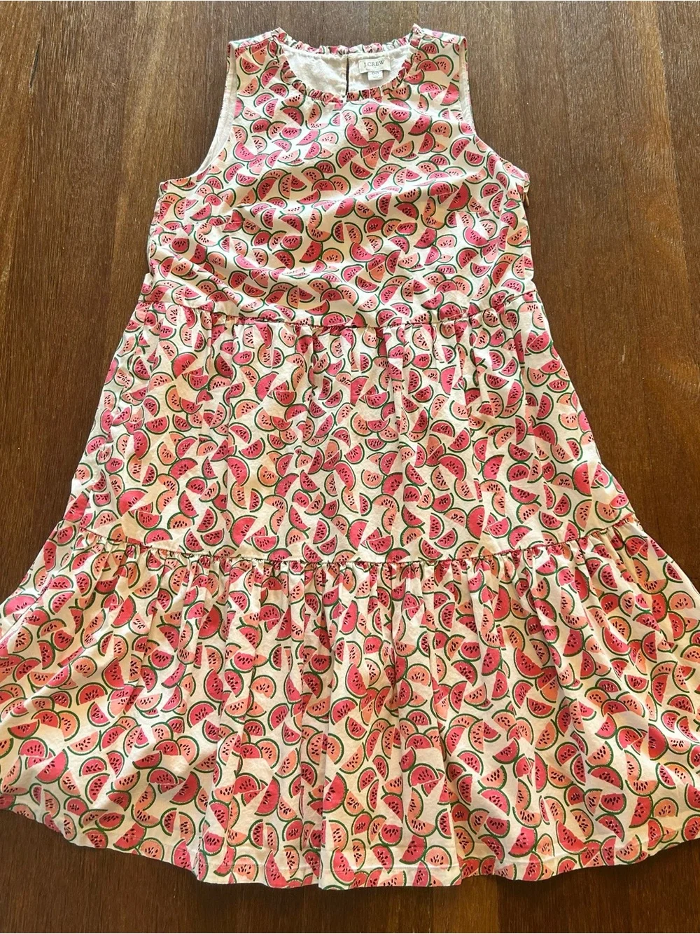 J.Crew Re-Imagined Watermelon Print Tiered Ruffle Dress Size 00